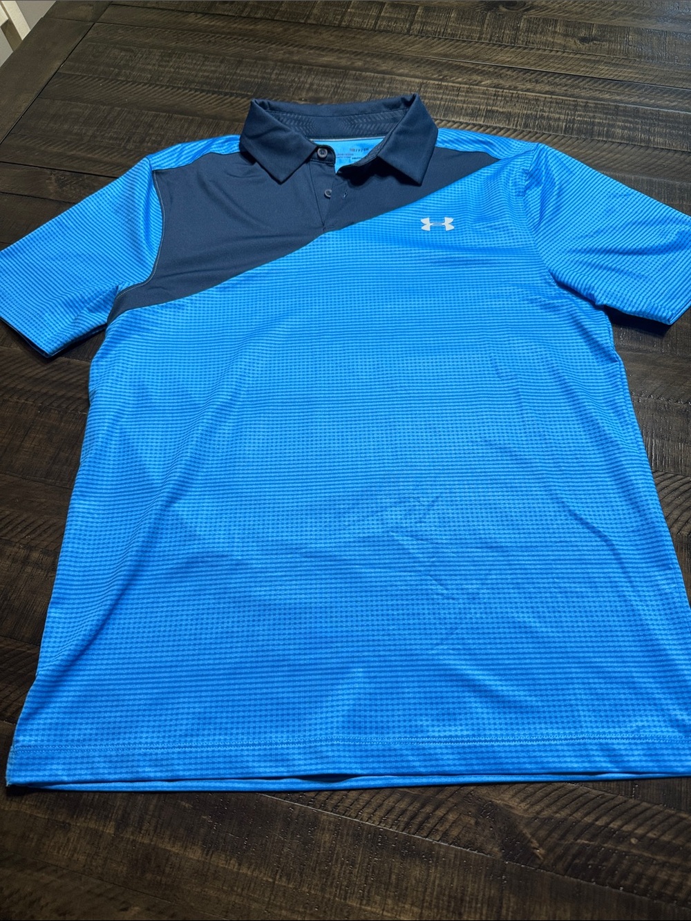 Under Armour Blue Polo with Navy Yoke